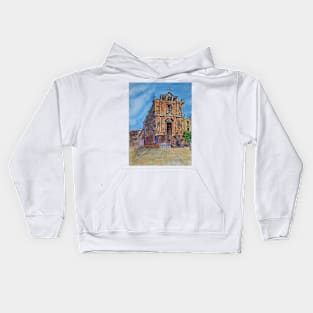 Watercolor sketch - Chiesa di Santa Chiara. Enna, Sicily Kids Hoodie